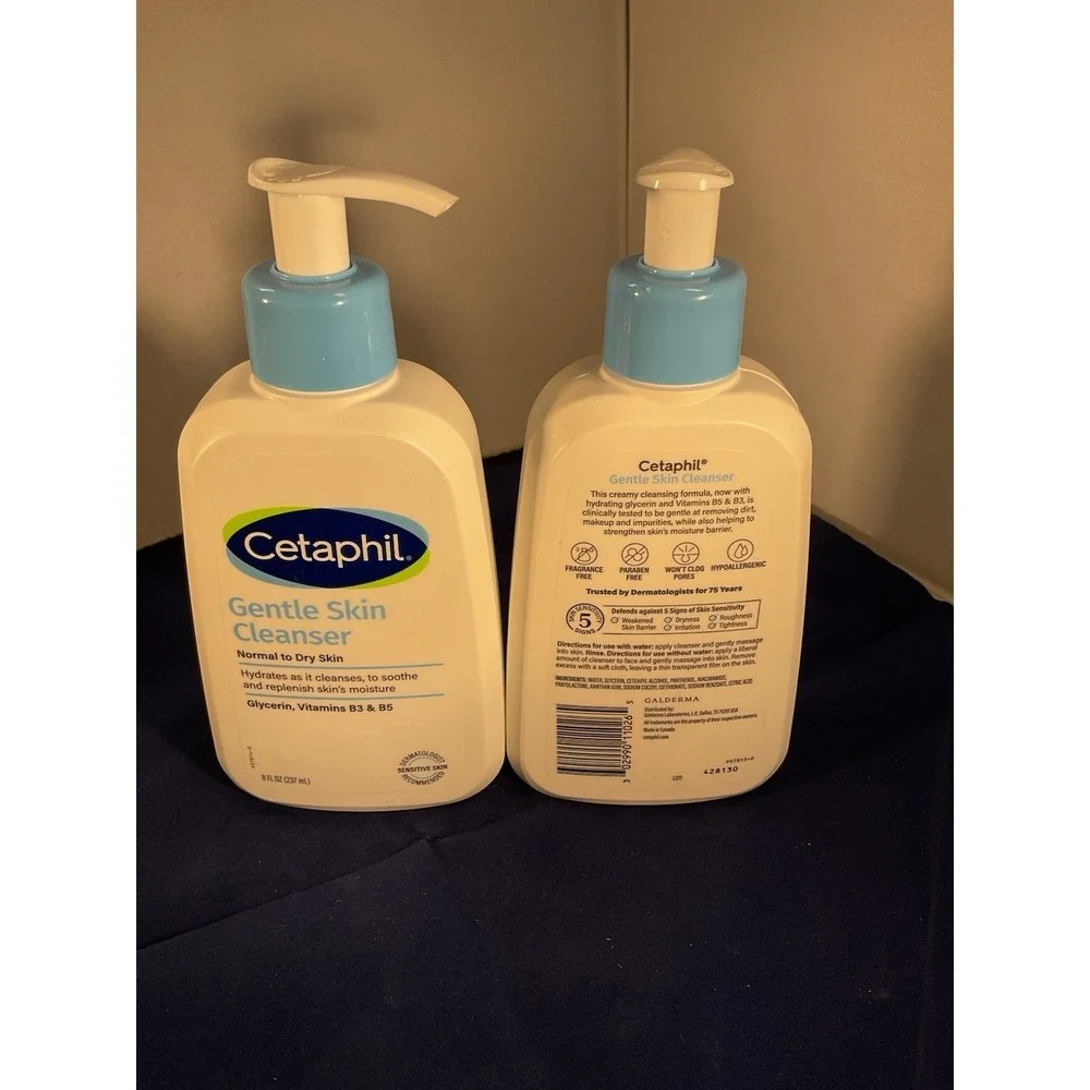 Cetaphil Gentle Skin Cleanser Normal To Dry Skin, 8 oz - Pack of 2 bottles